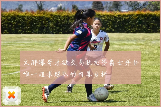 文胖曝奇才欲交易状元签爵士并非唯一追求球队的内幕分析